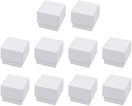 קופסת אחסון לבנה קופסה 10 יחידות תכשיטים קראפט קופסת קרטון מרובע קופסת קופסת מתנה קופסת שרשרת קטנה עגיל עגיל אריזת