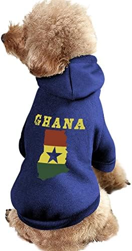 דגל גאנה מפת בגדי כלב קפוצ'ונים חיל מחמד חורפים סווטשירטים של כלבים רכים וחמים לכלבים בינוניים קטנים