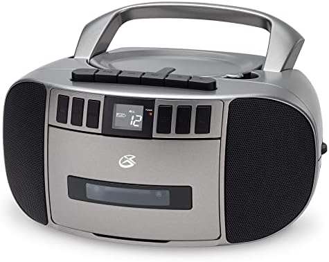 GPX BCA209B נייד AM/FM Boombox עם CD ונגן קלטות, שחור