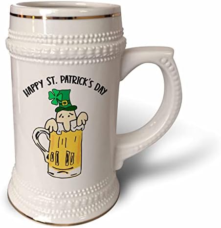 3 דרוז גבר קטן ומצחיק בספל בירה לובש Shamrock Hat St. - 22oz שטיין ספל
