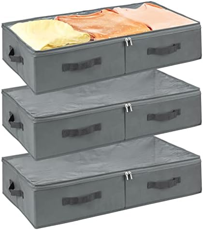 תיקון מתחת לאחסון מיטה שקית אחסון 3 חבילות מתקפלות מתחת למיטה לאחסון מיטה שמיכות ונעליים מיכלי אחסון קיבולת