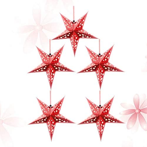 כוכבים נייר כוכבים 5 יחידות 30 סמ נייר כוכב פנס פנס מלפסת תלייה מנורה מכסה אילמות חג המולד לעץ חג המולד