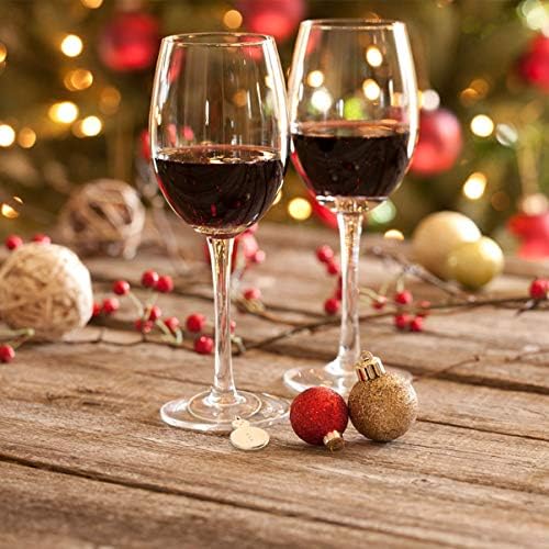 קבילוק זהב חג המולד יין זכוכית טבעת קסמי תגיות חג המולד יין זכוכית אבזם זכוכית גביע לשתות סמני יין טובות