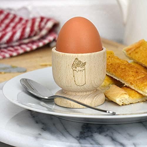 אזידה 'קינוח תות' כוס ביצה מעץ