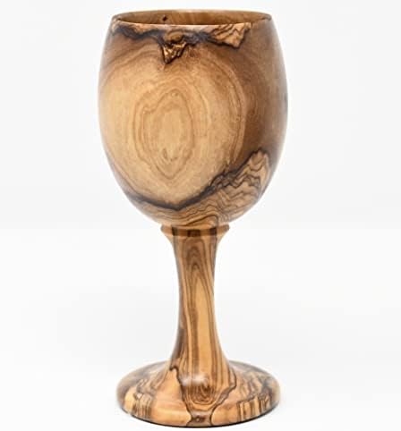 כוס עץ טבעי בבית לחם, גביע יין מעץ זית - רעיונות למתנות באיכות פרימיום-גביע בסגנון ימי הביניים, יום השנה