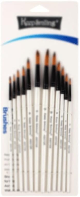 TBGFPO מברשת ניילון 12 ארט קו קו עט צביעה של צבעי מים צבעי מים גיר מברשת מברשת שמן (צבע: שחור, גודל