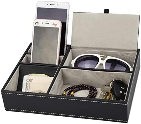 Zerodeko 2 יח 'קופסת מיכל אחסון עם 5 תאים למשקפי טלפון ותכשיטים מרוחקים 25.7x18.7x5.2 סמ