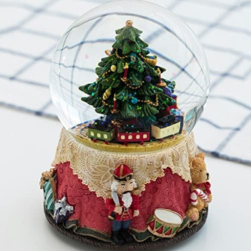 SEASD עץ חג המולד חלום קופסת כדור קופסא מוסיקה סיבוב רכבת קטנה אוקטבה קופסא בנות מתנה ליום הולדת לחג המולד