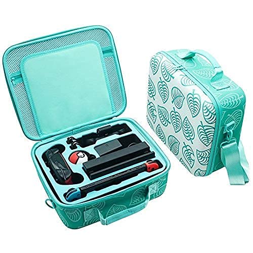 תיק נשיאה של רוזל עבור מתג Nintendo Deluxe -turquoise שקית אחסון עם רצועת ידית ורצועת כתפיים מתאימה לקונסולת