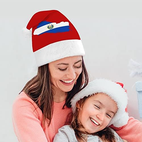 אל סלבדור דגל מפת חג המולד כובע סנטה כובעי חג המולד עץ קישוטי חג דקור מתנות למבוגרים נשים משפחת גברים