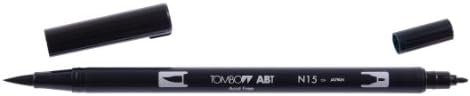 עט מברשת כפולה של Tombow Abt כולל עט בלנדר - צבעים אפורים