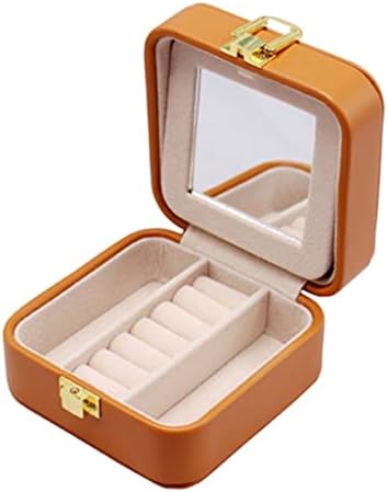 קופסת אחסון תכשיטי עור CHYSP לחבר הטוב ביותר צבע דלעת טרי מיני תצוגת תכשיט ניידת