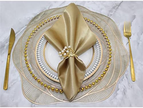 מפית טבעת מתכת מפית אבזם מתאים לחתונה מסיבת חג שולחן קישוט 24 יחידות