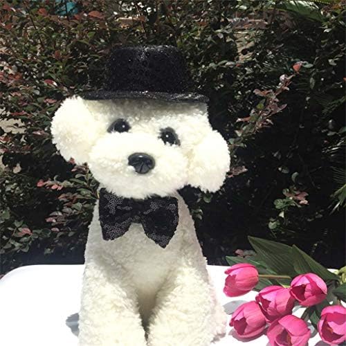 Chengzui כלב קטן שחור שחור צילינדר כובע עליון עם עניבת פרפר תלבושות חיות מחמד נסיעות חגיגיות עיצוב