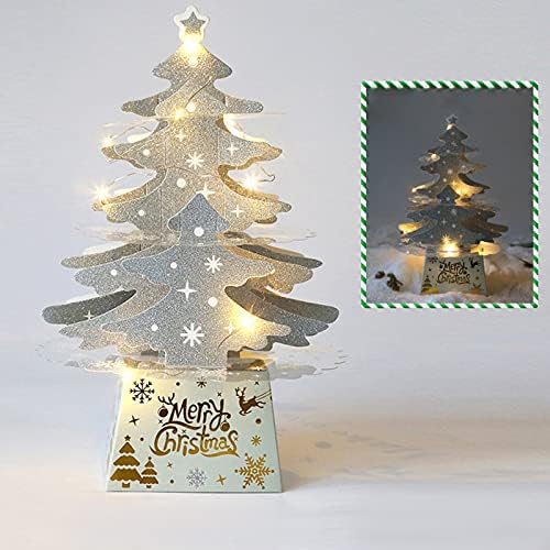 חג המולד חג המולד עם אורות קישוטי מבריק חג המולד קישוטי שולחן עבודה מיני עץ עץ בית תפאורה די חג