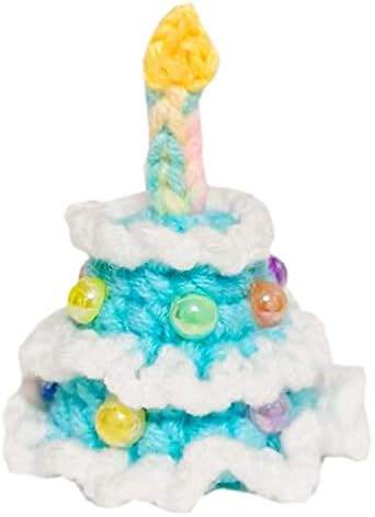 כובע עוגת יום הולדת לחיות מחמד של Tikson סרוג עם רצועה מתכווננת לזוחל אוגר נחש כחול קטן