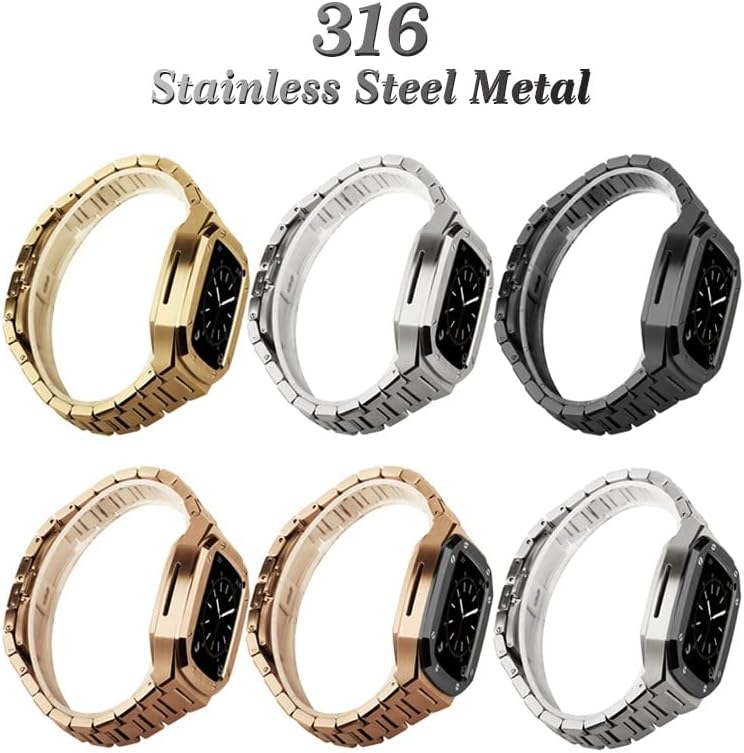 ערכת שינוי יוקרה של Zedevb עבור Apple Watch Case Band 45 ממ 41 ממ/40 ממ 44 ממ Mod Metal Watch Case לסדרת Iwatch