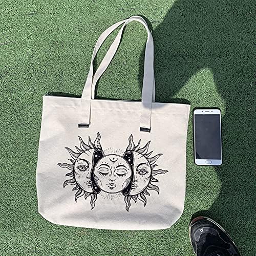 Keevici עיצוב מצחיק סולארי ליקוי חמה מתנות ירח שמש לנשים תיק תיק תיק טיולים עבודות קניות בגז
