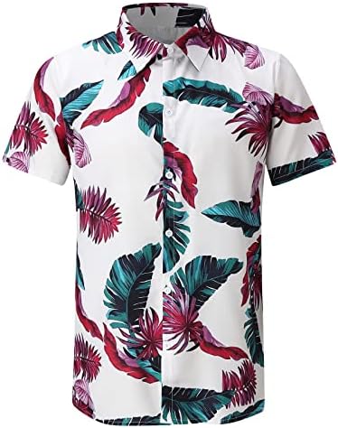חולצות חולצות חוף מודפסות שרוול חולצות קיץ אביב גברים מזדמנים חולצות גברים קצרים חולצות פוליאסטר לגברים