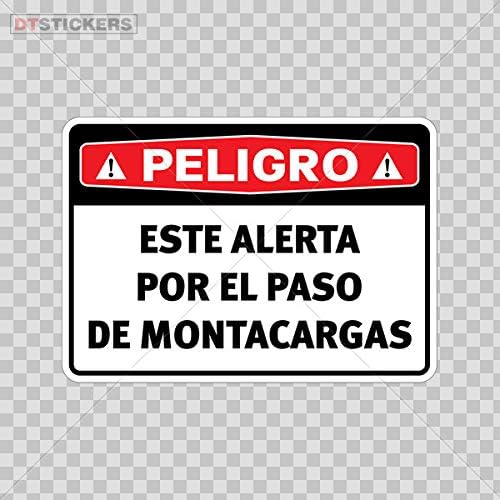 מדבקות מדבקות ויניל Peligro este Alerta por el paso de montacargas אופני ספורט 5 x 3.55 אינץ '.
