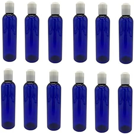 4 גרם בקבוקי פלסטיק קוסמו כחולים -12 חבילה לבקבוק ריק ניתן למילוי מחדש - BPA בחינם - שמנים אתרים - ארומתרפיה