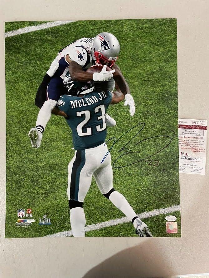 רודני מקלוד ג'וניור חתום על חתימה פילדלפיה נשרים SBLII 16x20 צילום JSA - תמונות NFL עם חתימה