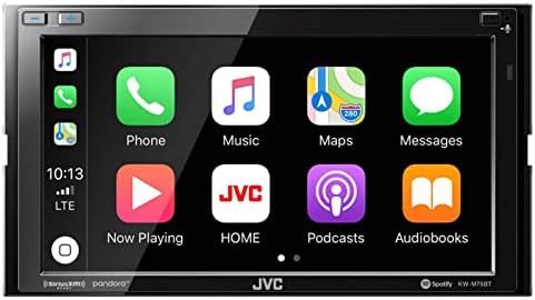 JVC KWM750BT תואם לנגן מולטימדיה מכונית אוטומטית של Apple CarPlay Android - סטריאו לרכב DIN DIN, צג מסך
