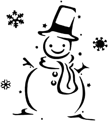 החג שמח שלג סטנסיל 5 4 3 & מגבר; גדלים שונים עמיד לשימוש חוזר עבור כרטיסי רעיונות קישוט הווה מתנה / שלג