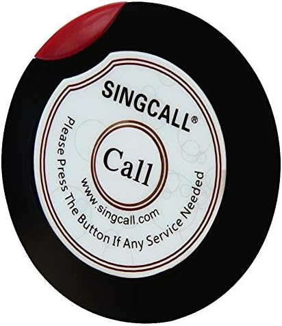 מערכת שיחות אלחוטית Singcall למשרד רפואי, מערכת שיחות אלחוטית למסעדה, חבילה של 5 פגרים ומקלט אחד