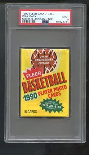 1990-91 חבילת קלפי כדורסל פלייר שעווה לא נפתחת מס '26 מיכאל ג'ורדן מדורגת PSA 9 - כרטיסי כדורסל לא חתומים