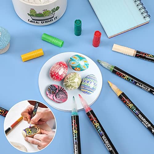 Sannix Acrylic Paint Pens, 60 צבעים עטים לצבע אקרילי פרימיום פרמיום קצה עדין קצה אקרילי עטים לצביעת סלע משטחי
