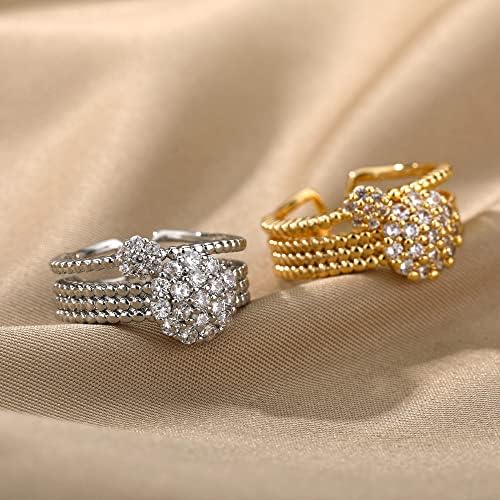 ויאלמה זירקון מעגל פתוח טבעות לנשים קריסטל זהב אצבע קסם מתכוונן טבעת חתונה ולנטיין תכשיטים-89952