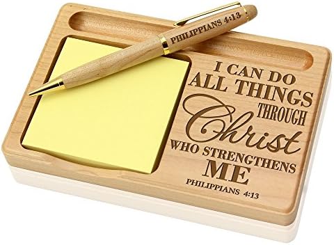 קייט פוש-הפיליפים 4: 13 - אני יכול לעשות את כל הדברים דרך המשיח שמחזק אותי פנקס עץ ומחזיק עט