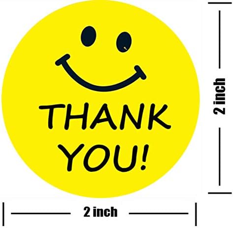 צהוב סמיילי שמח פנים תודה לך מדבקות-2 אינץ עגול מעגל נקודות נייר מורה תוויות 500 סה כ סמיילי