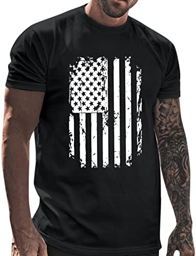 חולצות טריקו פטריוטיות של Beuu לגברים, וינטג 'במצוקה דגל אמריקאי חולצת טקס חייל קיץ שרוול קצר