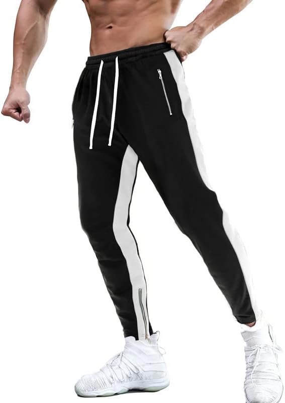 מכנסי טרנינג לגברים של ג ' מייר עם כיסי רוכסן מכנסי ספורט בכושר דק מכנסי מסלול התעמלות רצים