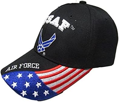 לתת לו לטוס חיל האוויר האמריקאי כנפי דגל ביל שחור רקום כובע כובע 603 ג ' יגה-בתים
