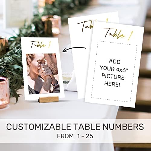 כרטיסי מספר שולחן חתונה מדהימים עם מקום לתמונות אישיות-כרטיסים דו צדדיים מודרניים לתמונות אישיות בגודל 4
