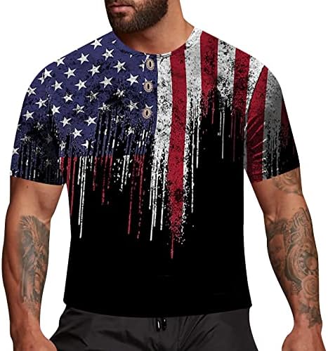 חולצה שמלת גברים של אמריקאי דגל פטריוטית קצר שרוול עצמאות יום חולצה חולצות חולצה לגברים