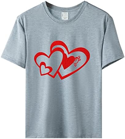 חולצות T תואמות Znne לזוגות חולצה חולצה של יום האהבה שרוול קצר אהבה הדפסים להדפס לזוגות