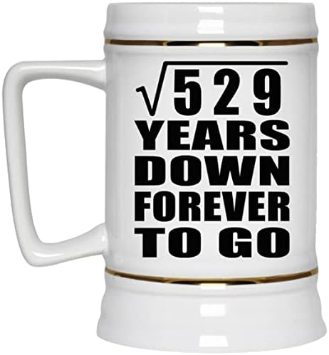 תכנן שורש מרובע 23 שנה לשורש של 529 שנים למטה לנצח, ספל קרמיקה קרמיקה של 22oz בירה ספל עם ידית למקפיא, מתנות