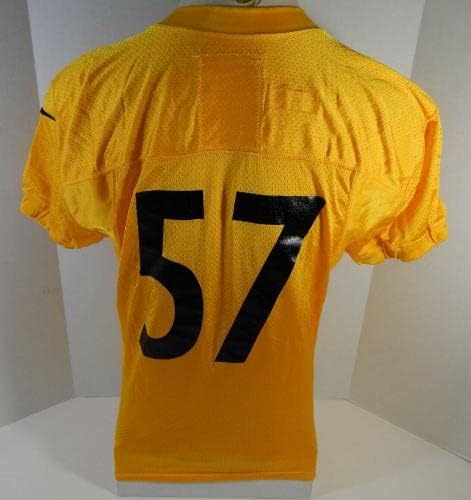 2019 Pittsburgh Steelers 57 משחק הנפיק ג'רזי כדורגל צהוב 842 - משחק NFL לא חתום בשימוש בגופיות