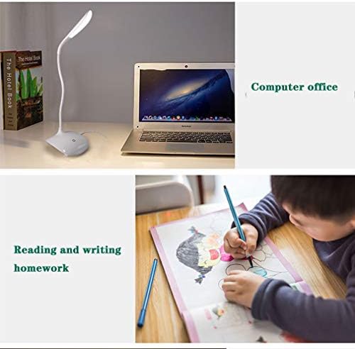 Xunmaifdl מנורת שולחן LED ניידת עם יציאת טעינה מהירה של USB, לוח בקרת מגע דימר אור קריאה מתקפלת אור 3 מפלגות שולחן