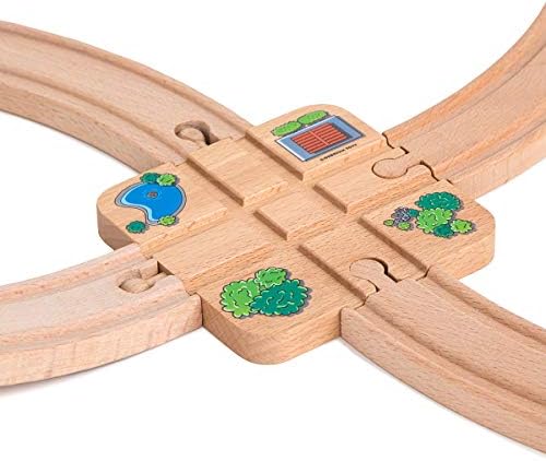 צעצועי אורבריום מסלול צולב לרכבת מעץ מתאימה לתומאס בריו מליסה ודאג אימאנריום