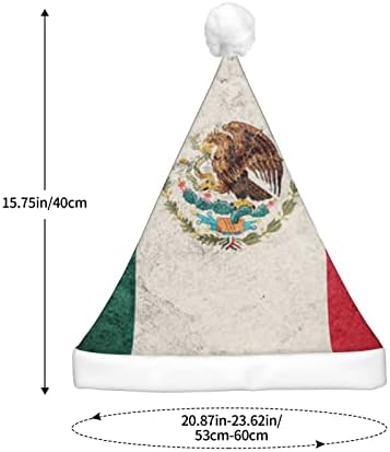 רטרו מקסיקני דגל מצחיק מבוגרים קטיפה סנטה כובע אור עד חג המולד כובע לנשים & מגבר; גברים חג המולד חג