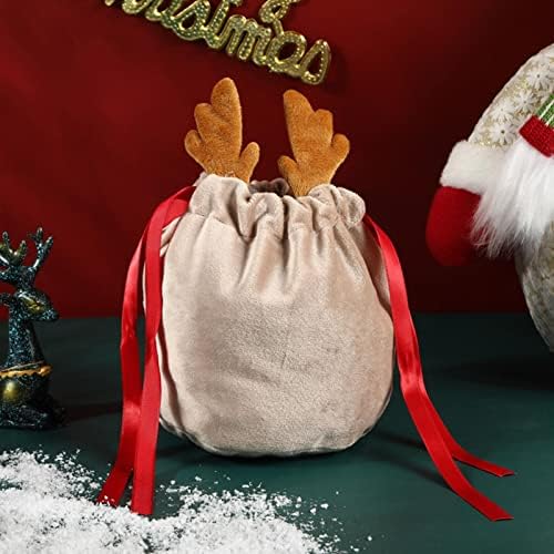 10 יחידות בד שקיות / לשימוש חוזר חג המולד שרוך שקיות עבור מתנות / קטיפה מתנת שקיות מתנה טובים
