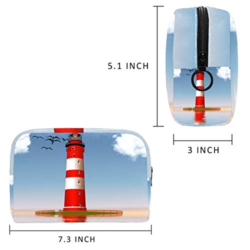 מגדלור ים ביץ 'תיק נסיעות קוסמטי קיבולת גדולה קיבולת לשימוש חוזר איפור שקית מטלה לנשים נערות