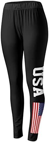 דגל אמריקאי פטריוטי פטריוטי לבקרת בטן נשים פטריוטית דגל אמריקאי מכנסי יוגה אימון מזדמן יוגה ספורט ספורט