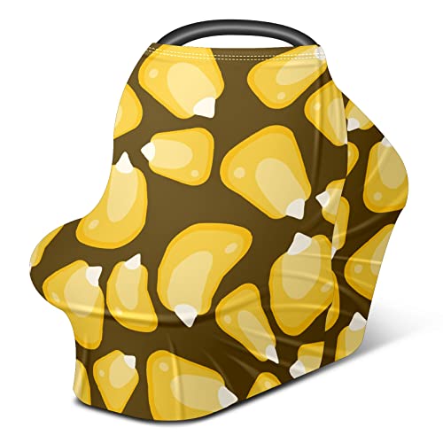 מושב מכונית לתינוק מכסה תירס צהוב דפוס חווה רקע כהה כיסוי סיעוד כיסוי עגלת צעיף הנקה לחופית עגלת