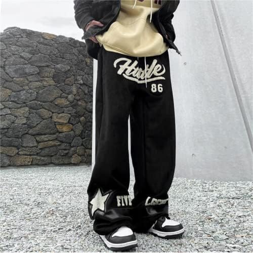 פוניטאק י2 קראט כוכב גרפי מזדמן רופף מכנסי טרנינג רחבים מכנסי מטען ספורט טרקלין וינטג ' בגדי רחוב